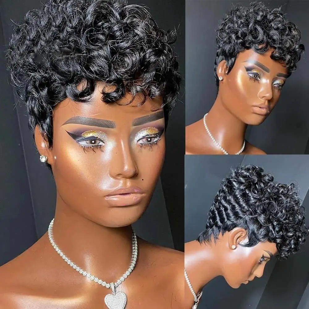 Short Pixie Wigs for Black Women’s Short Human Hair Wigs For Black Women Natural