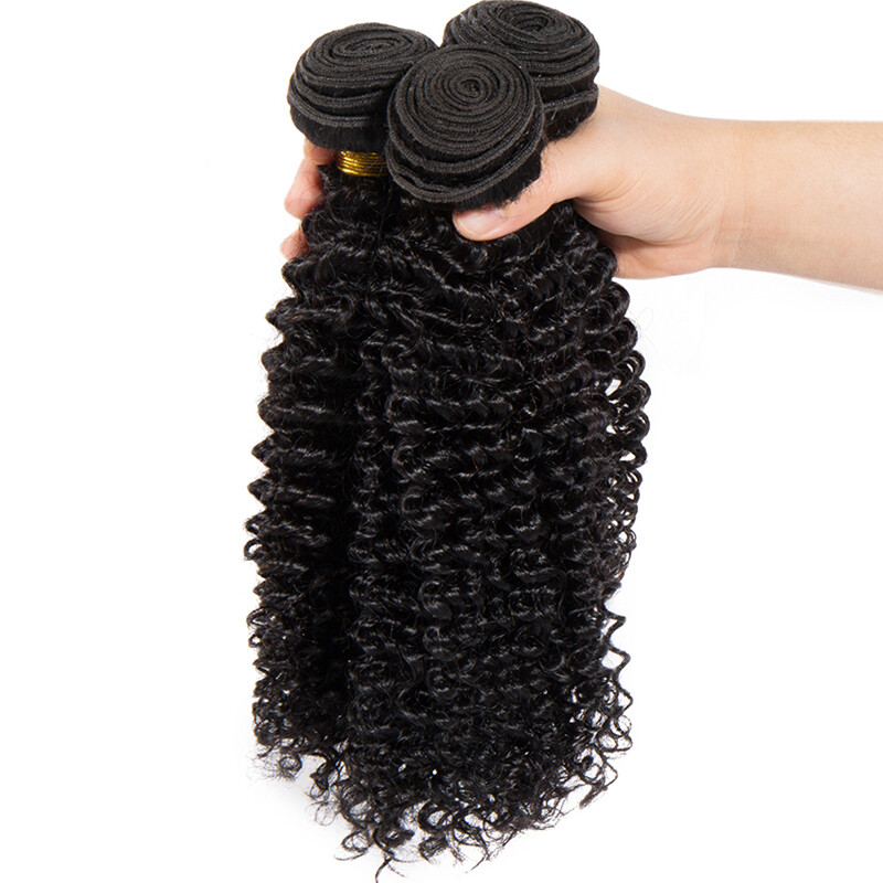 Jerry Curl Black Color 1B Brazilian 100 Human Virgin Hair Weave 1 or 3 Bundles