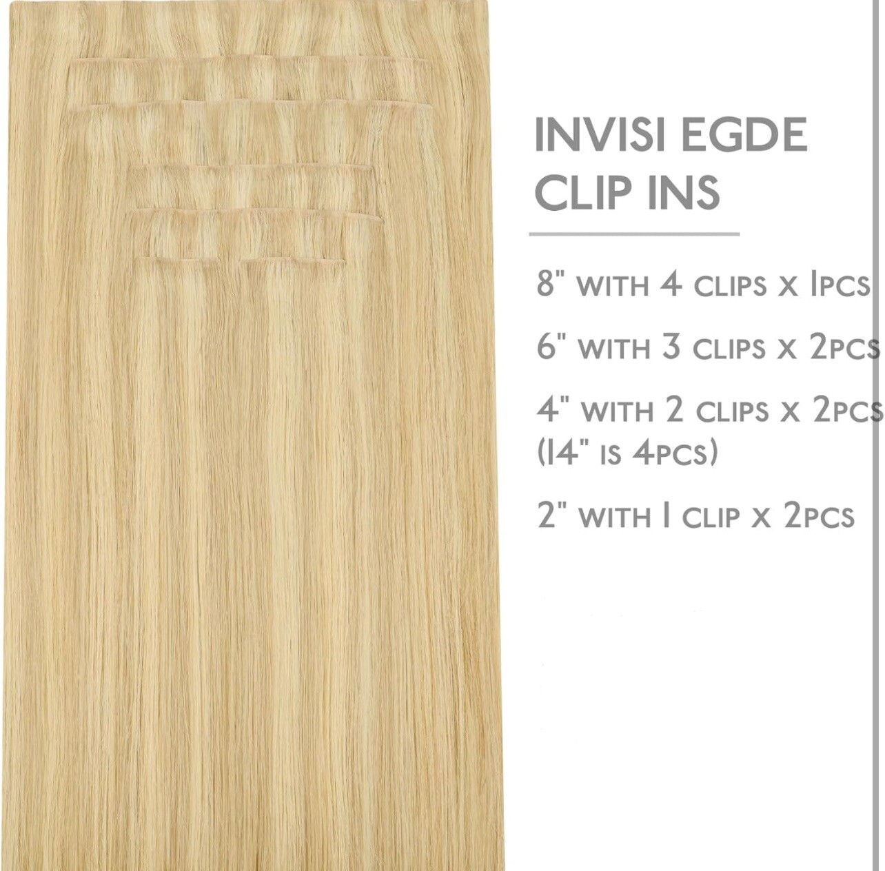 WENNALIFE Invisi Edge Clip in Hair Extensions Real Human Hair, 20 In, 150g