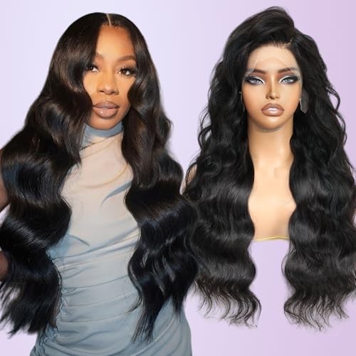 18 Inch 210% Density Body Wave Full Lace Frontal Wig, Pre-Plucked HD Transparent