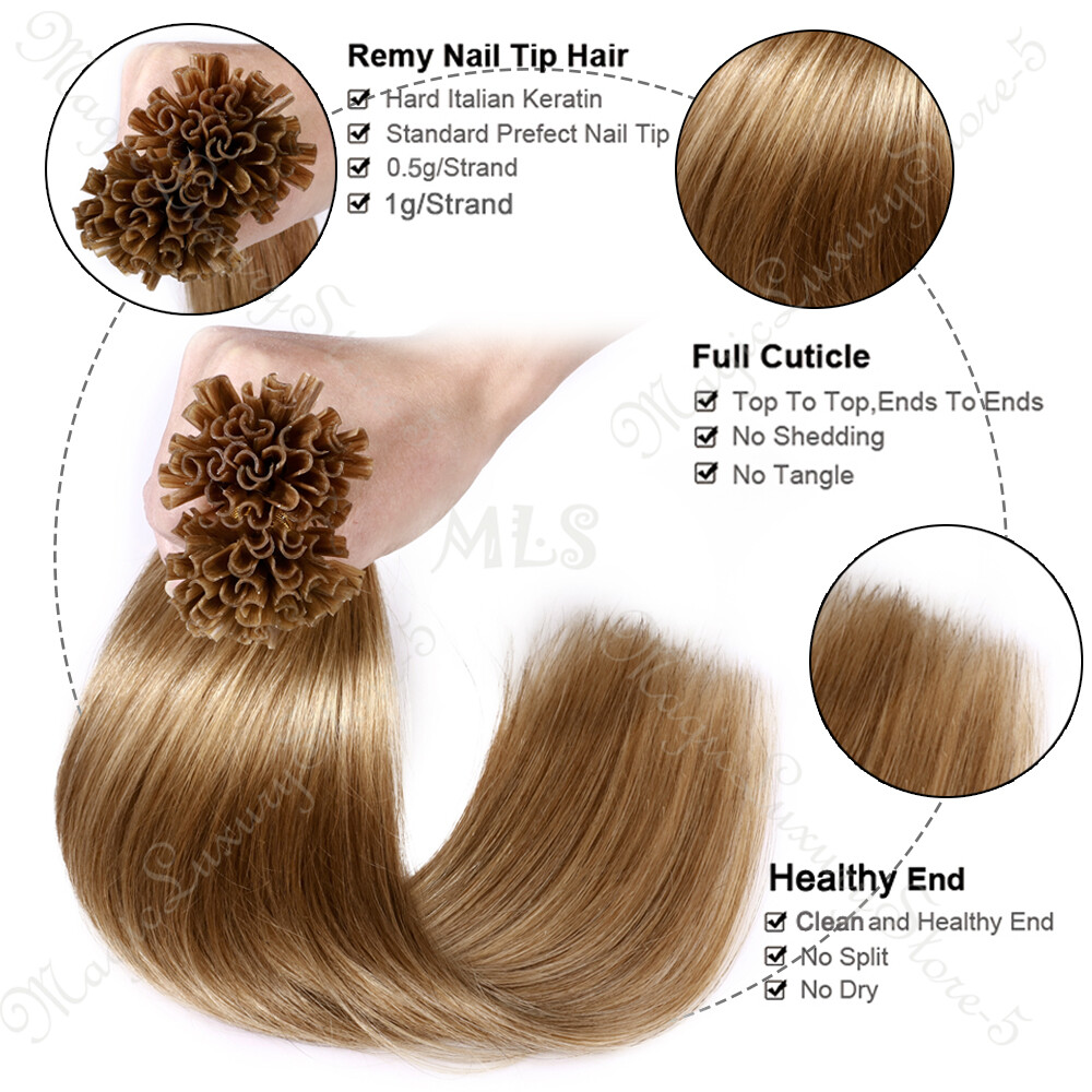 CLEARANCE Keratin 1G/S Pre Bonded Nail U Tip Remy Human Hair Extensions Balayage