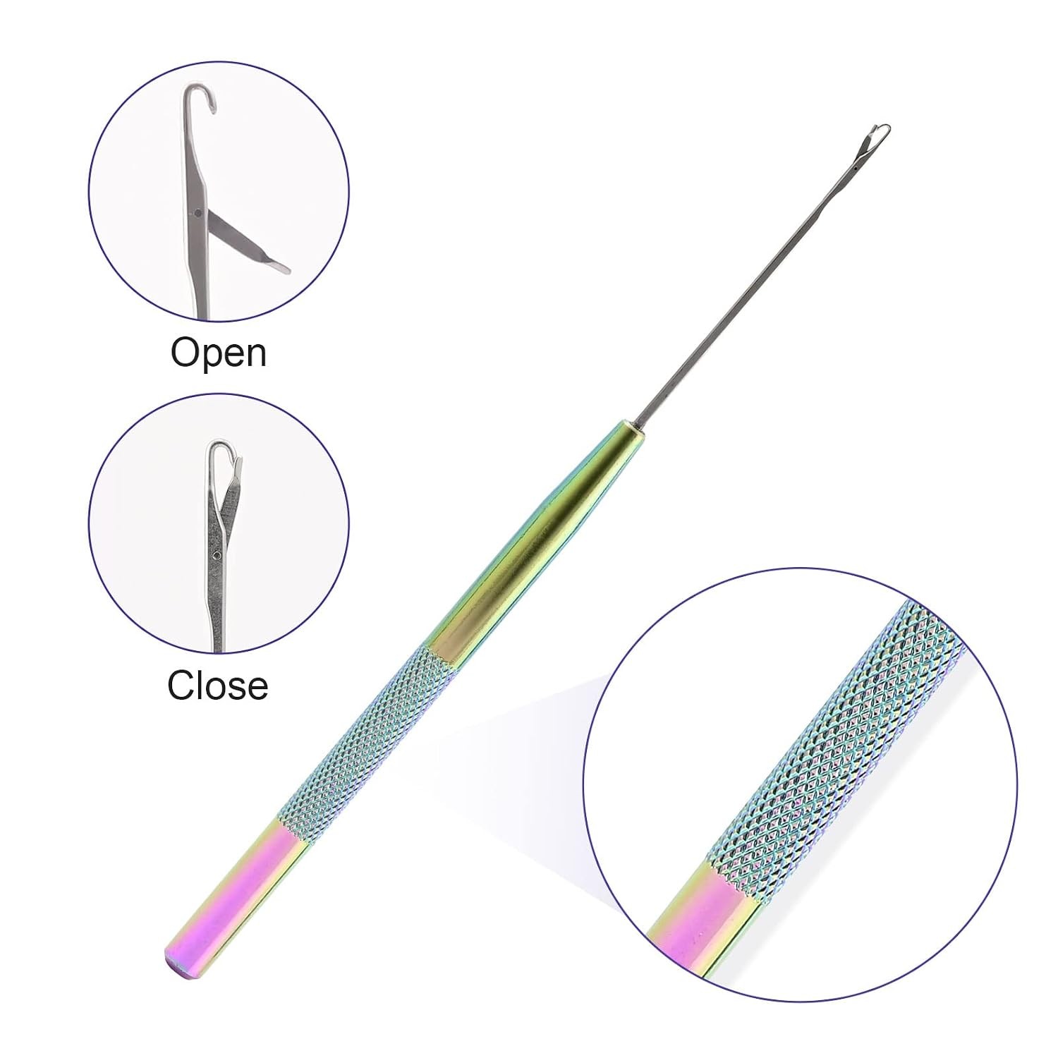 Stainless Steel Hair Extension Tool Kit, Loop Needle Pulling Hook and Threader