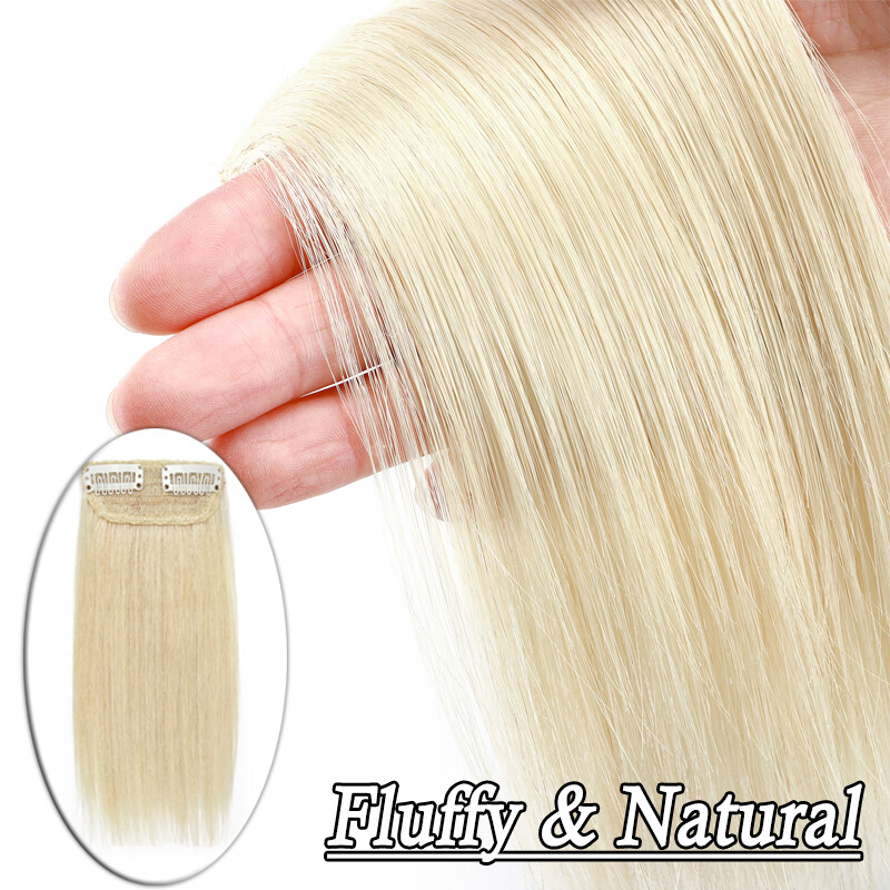 Thick Hairpad Topper Base Short Clip In Real Human Hair Extensions One Hairpiece