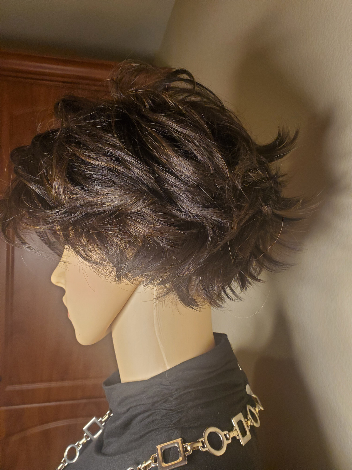 Luxhair Keralon Styleable Synthetic Tapered Flip 4/6R Dark Brown Wig
