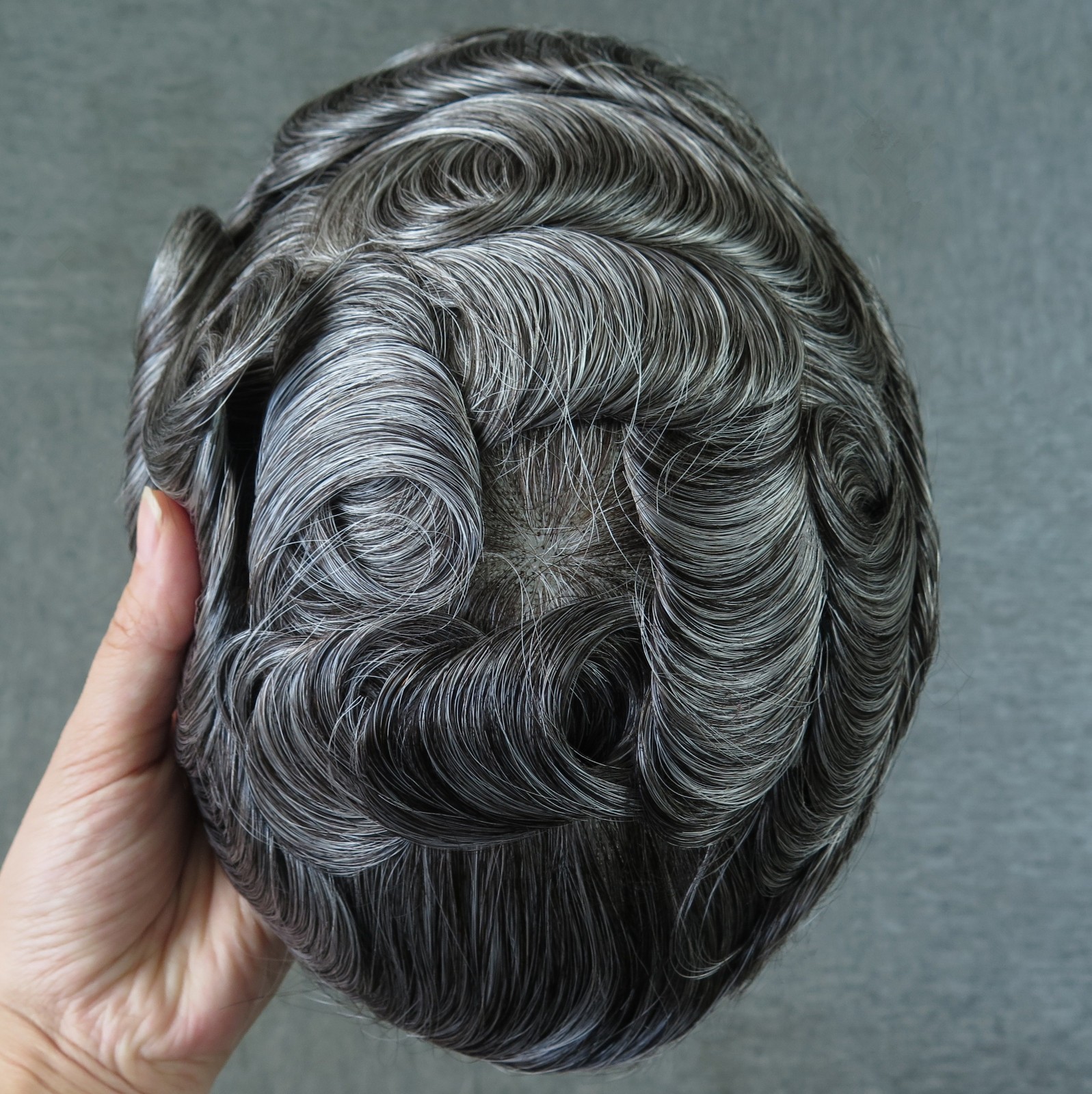 Human Hair Toupee for Men Natural Swiss Lace Systems 90% Density Hairpiece #1B50