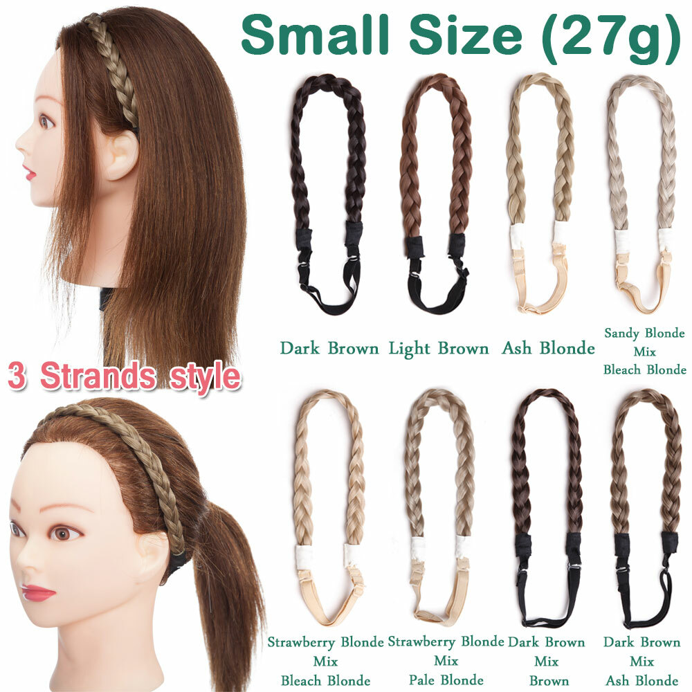 Natural Braided Hair Band Plaited Headband Fake Hair Extensions 1Pcs as Human US