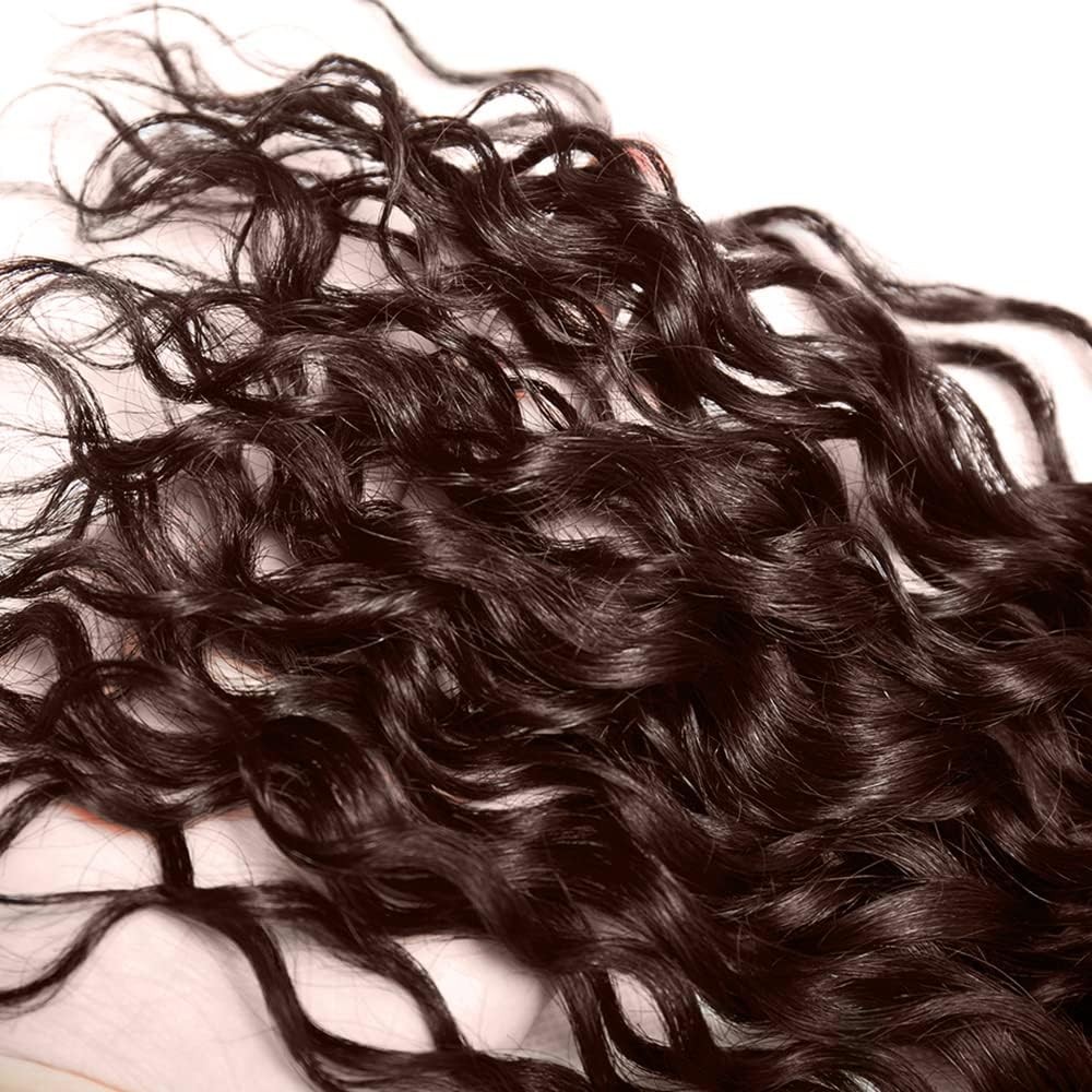 Xddnamei Brazilian Virgin Human Hair Bundles Chocolate Brown Color 4 Water Wave