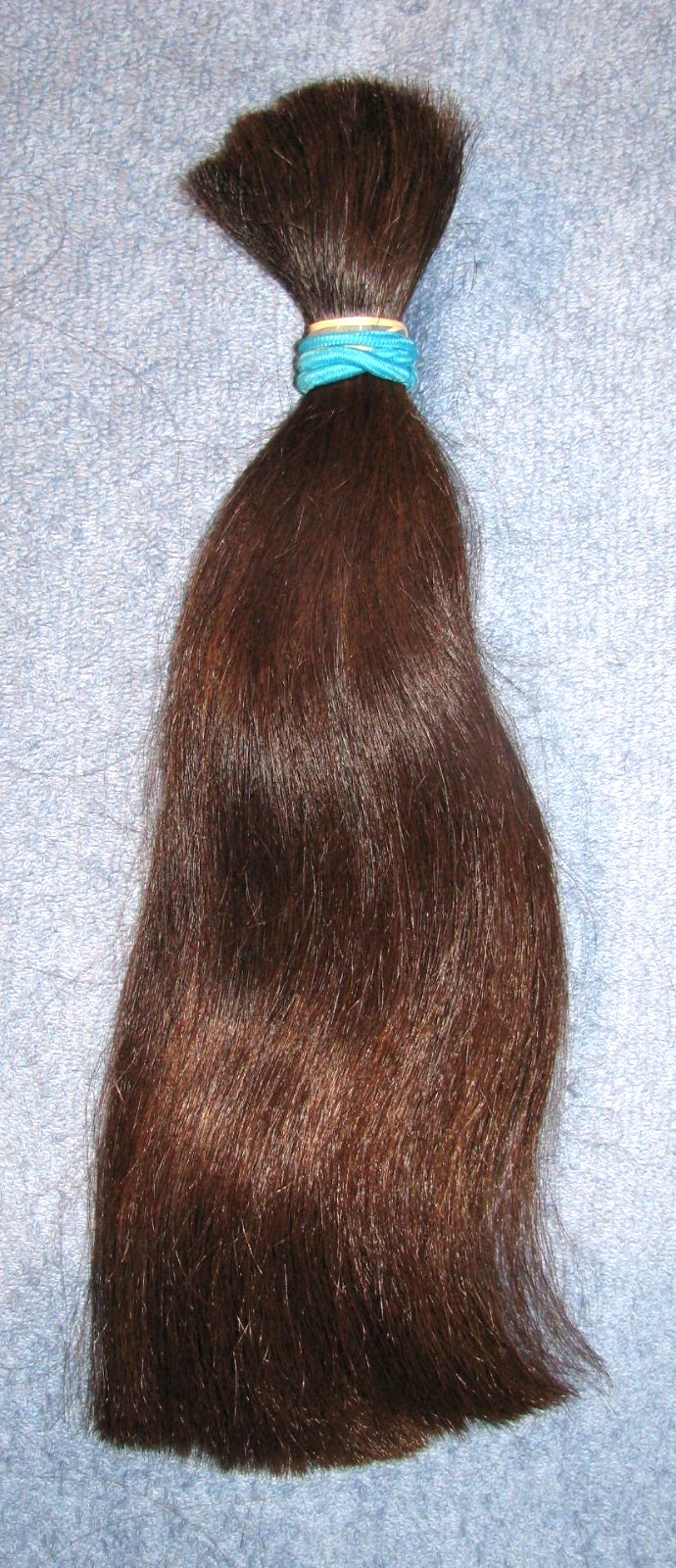HUMAN HAIR HAIRCUT 12 INCH CHOCOLATE BROWN PONYTAIL COSPLAY-REBORN DOLLS T41