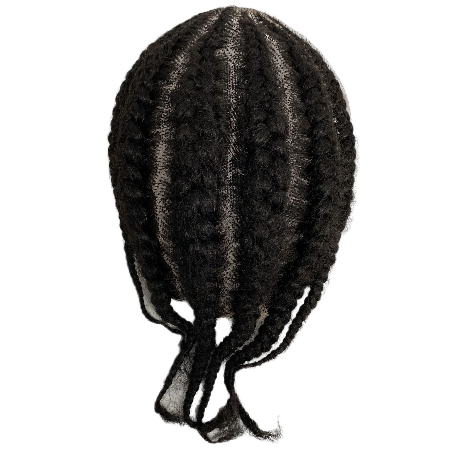 Afro Corn Braids Full Lace Toupee for Black Men