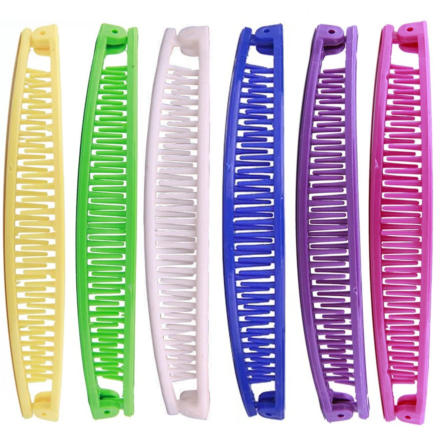Youme Banana Clips Hair for Women Vintage 6 Count (Pack of 1), Multicolor