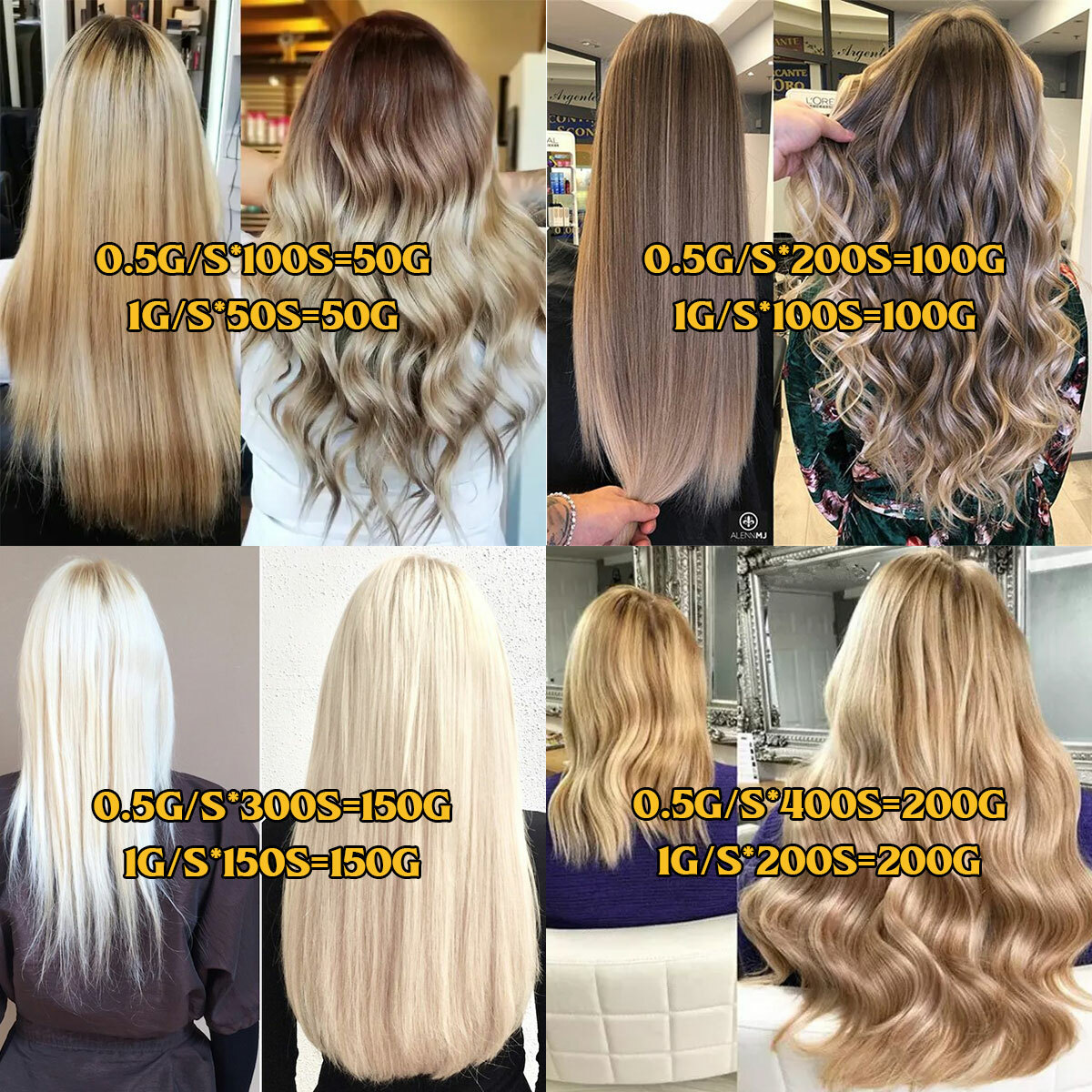 THICK Keratin Fusion Nail U Tip Human Hair Extensions 100% Remy Hair Pre Bonded