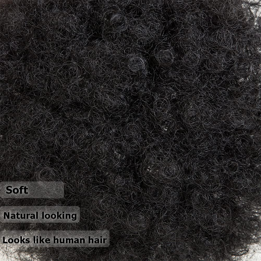 MOONSHOW Afro Puff Drawstring Ponytail Extension for Black Women Short Afro Kink