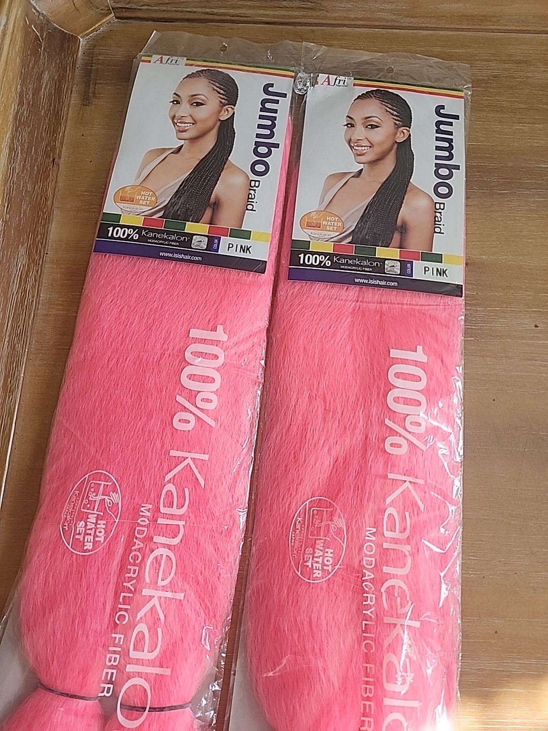 Jumbo Braid Synthetic Braid 100% Kanekalon 48″ Pack 3 Pink Hair Afri Naptural
