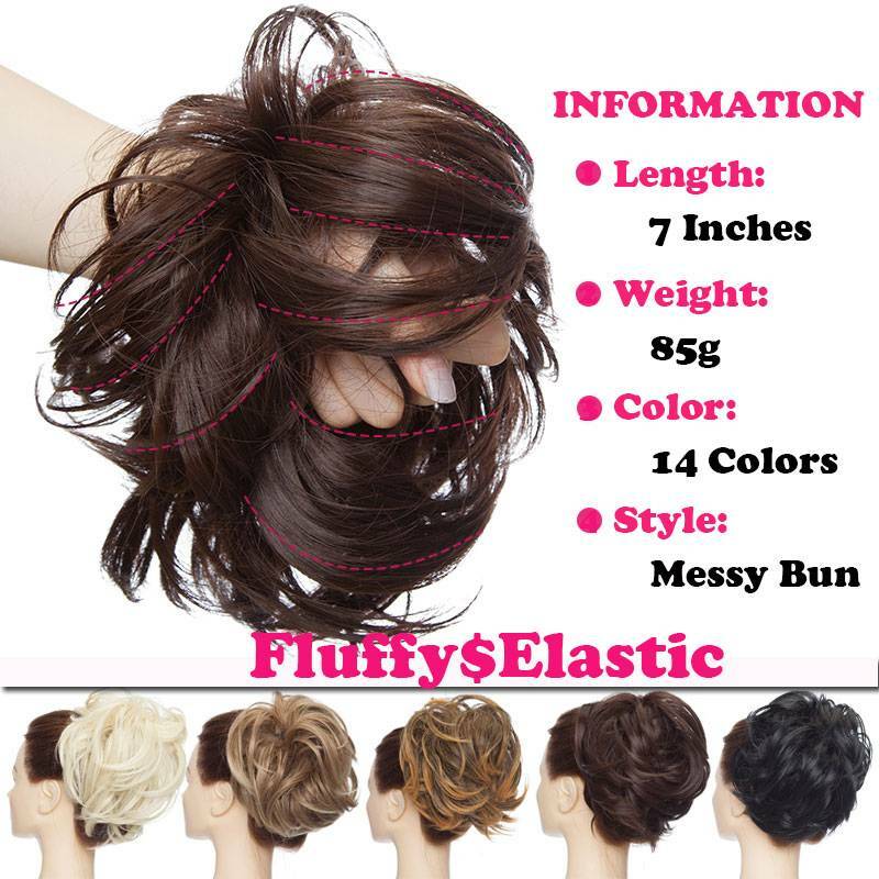 80g Thick Messy Bun Hair Piece Scrunchie Wrap On Updo Pony Tail Hair Extensions