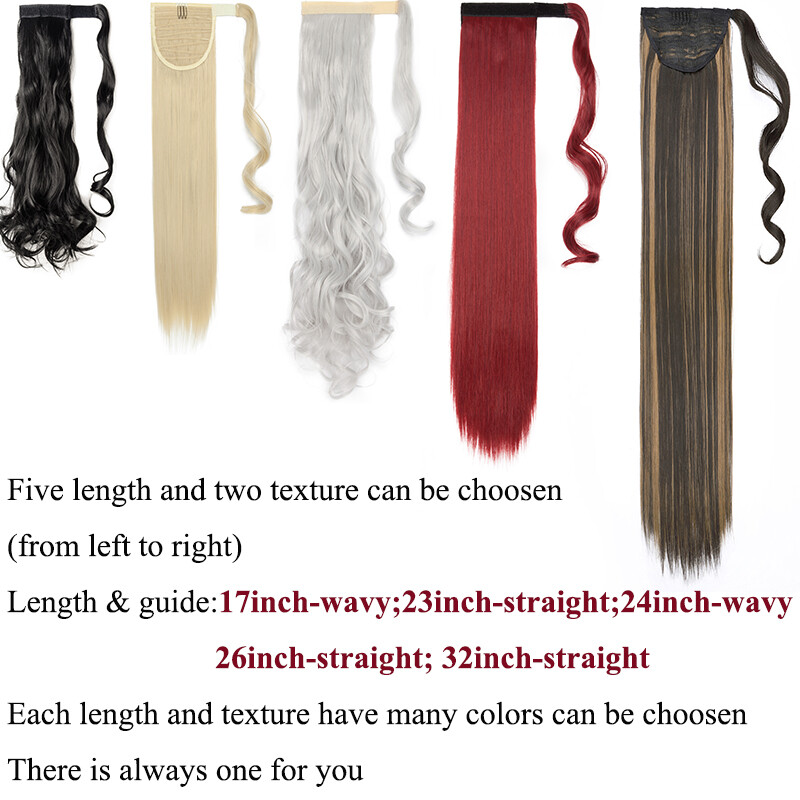 US Long 1 pcs Magic Ponytail Extensions Hair Extension Real Wrap Around Ponytail