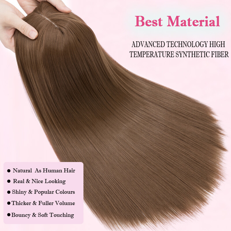NEW Natural Toupee False Hairpiece Clip In As Human Hair Extensions Topper Wavy