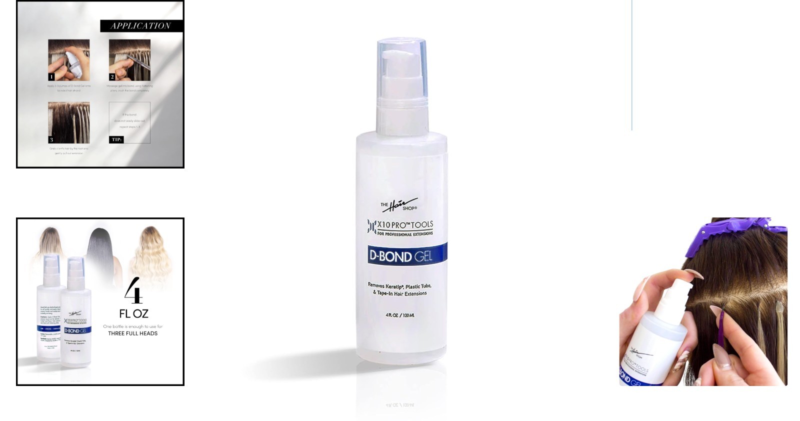 X10 Pro-Tools D Bond Gel Remover for Seamless Hair Extension Removal – 4 oz
