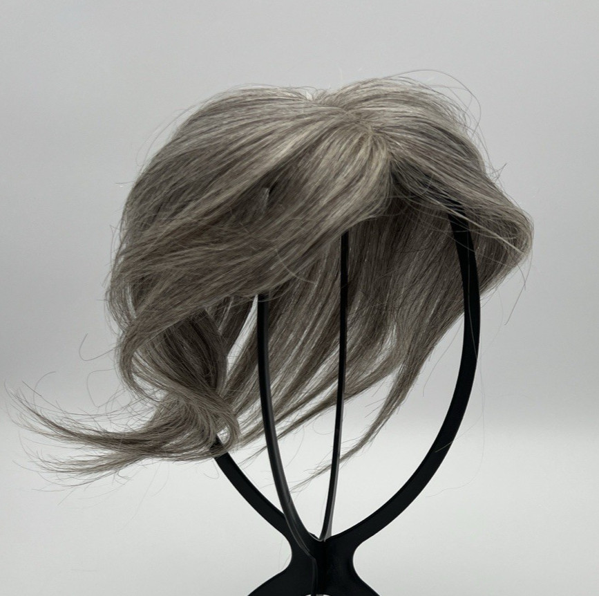 Dark Gray & Black Mixed 100% Human 10in Women Hair Topper