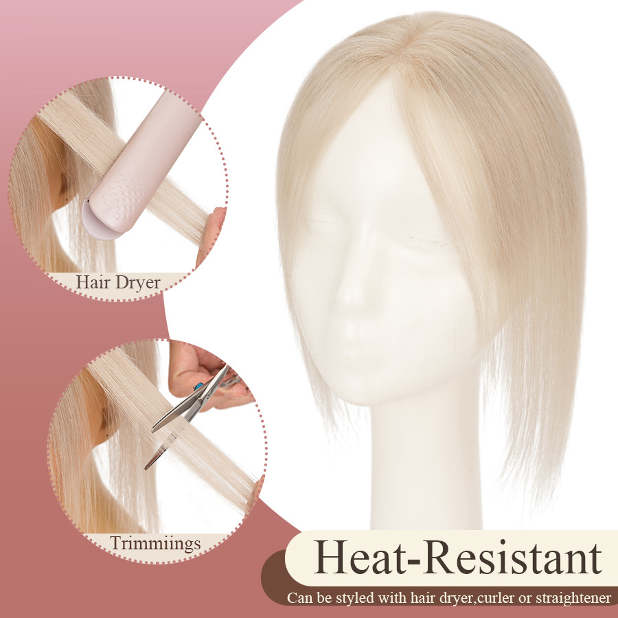 8×11 Lace Invisible 100% Human Hair Hairline Topper for thinning/White Wig Lady