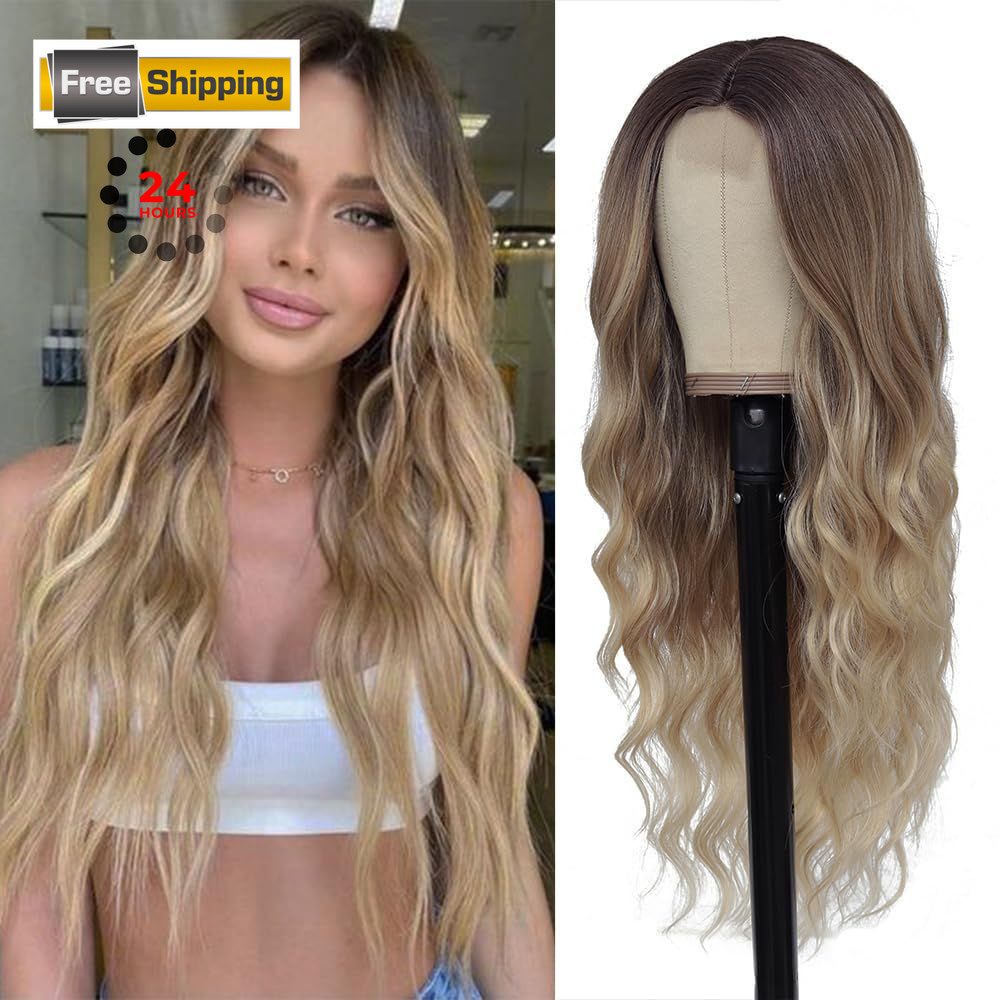 HMHIFI Long Ombre Blonde Wigs for Women 26 inch 26”, Brown