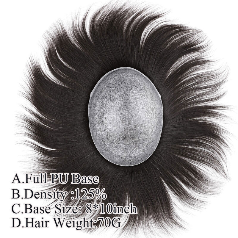 Men’s Short Hair Toupee Buzz Cut Replacement System Ultra Thin Skin PU Wig 13*18