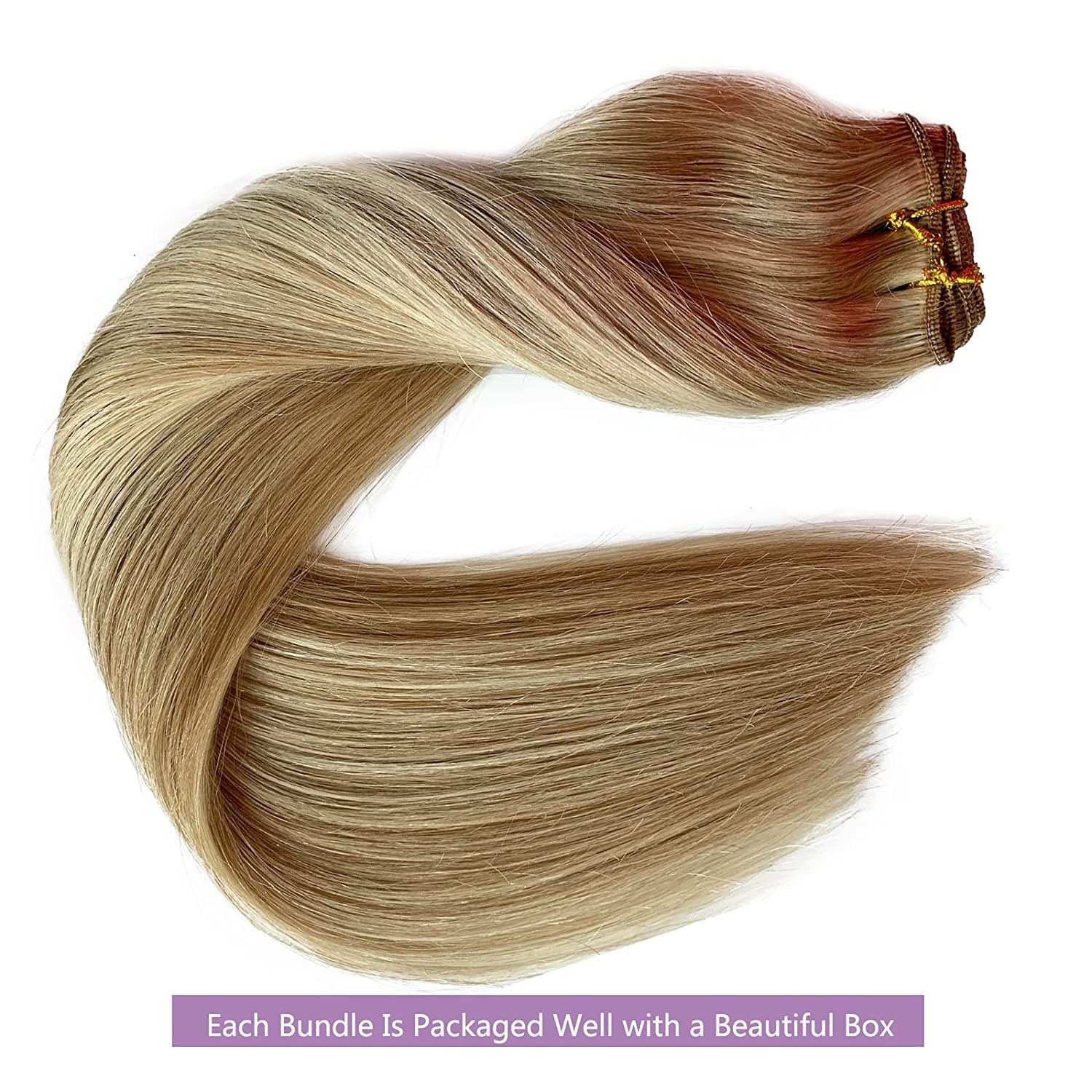 Weft Sew in Hair Extensions Double Weave 100% Russian Remy Human Hair Full Head