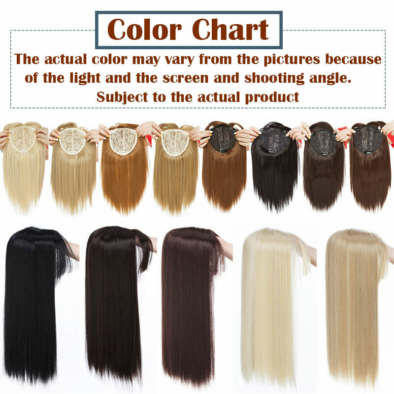 Thick Corn Wavy Topper Hair Clip In Mimic-Human Hair Extension Full Head Brown
