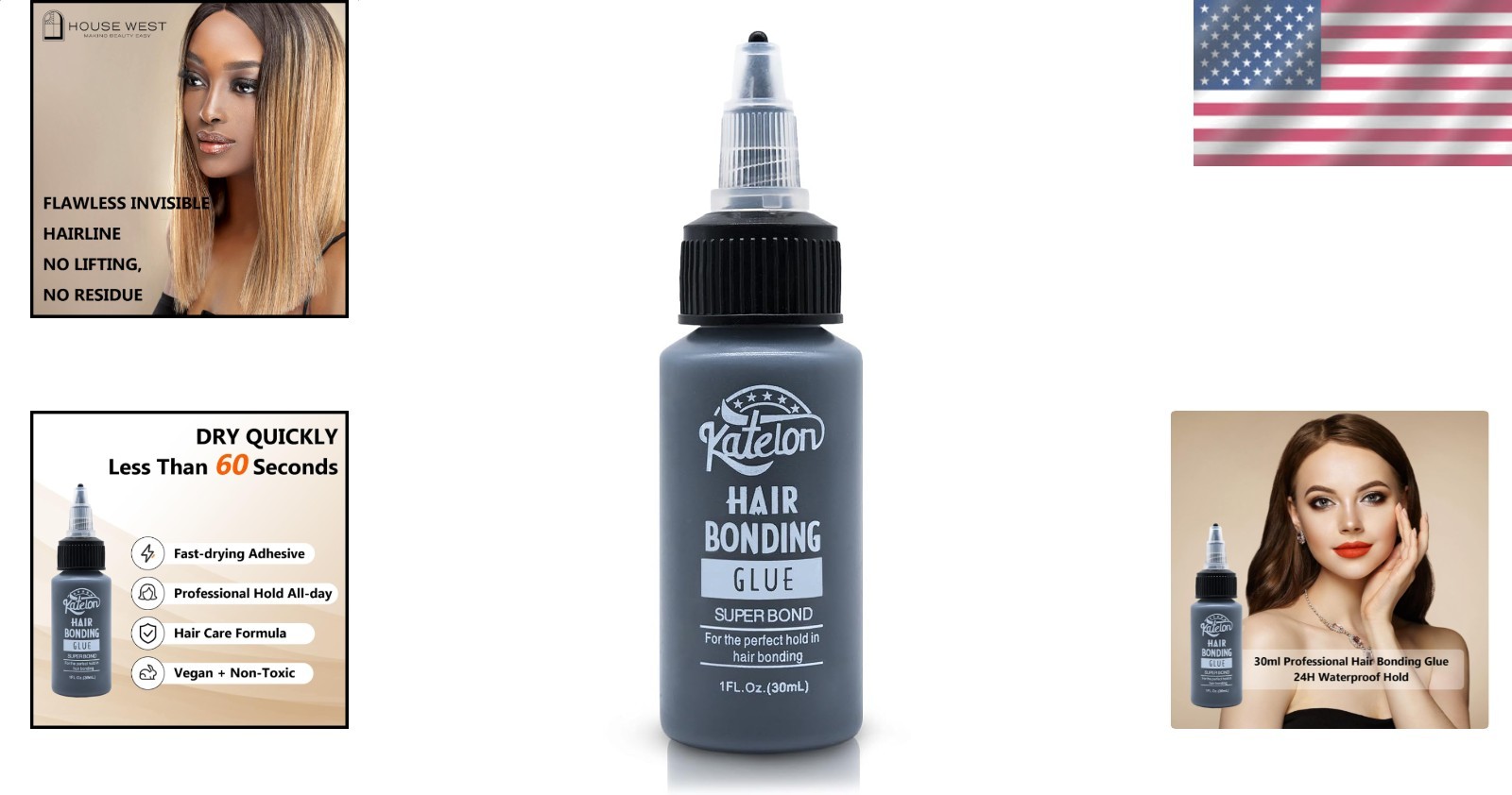 Fast Dry Hair Glue 1oz Quick Weave Bonding Adhesive Waterproof & Gentle Formula