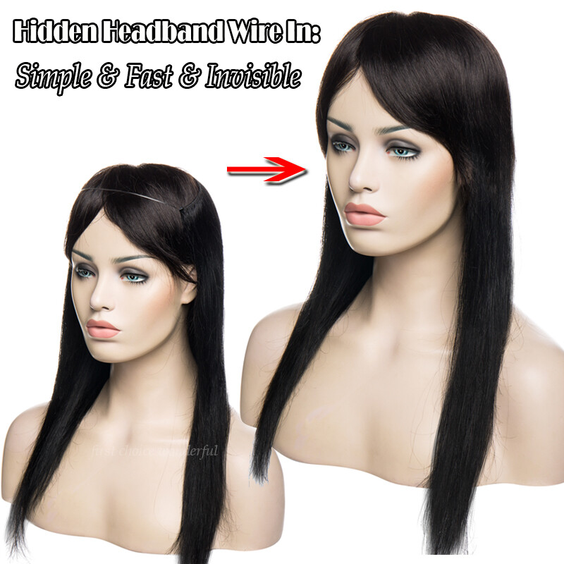 Thick Hidden Wire In 100% Remy Human Hair Extensions One Piece Wavy BLONDE