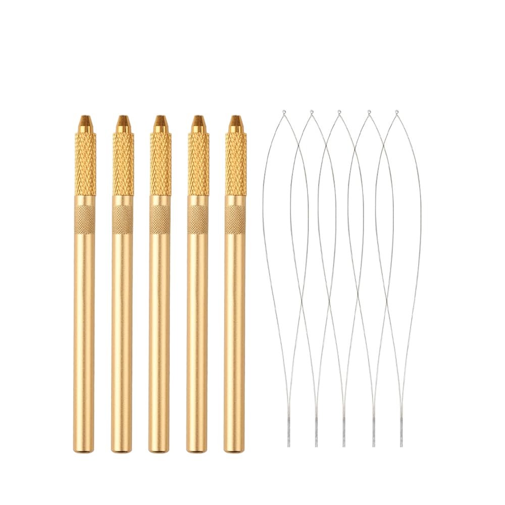 Hair Extension Loop Tool 5Pcs Pulling Needle Wire Loop Threader Hair Threader
