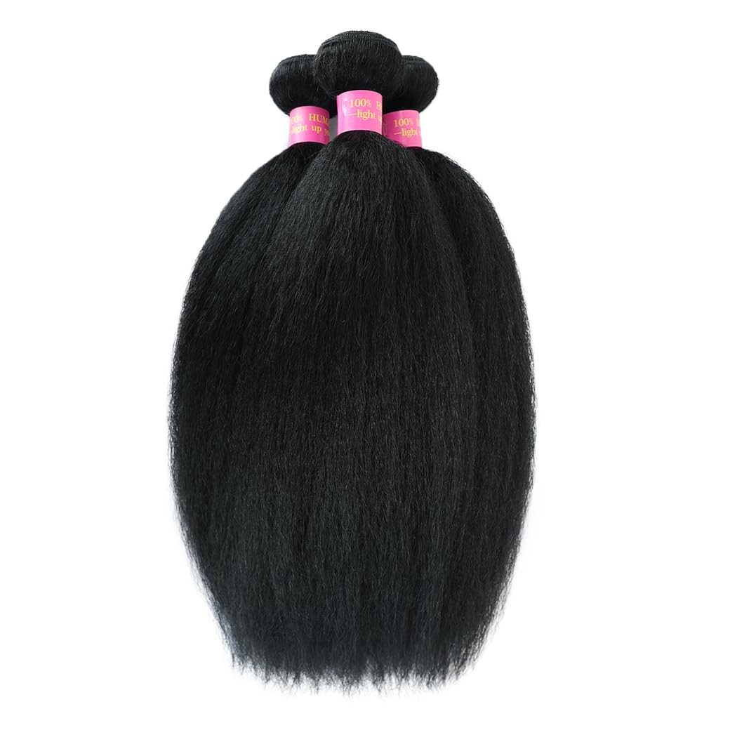 BSBU Kinky Straight Bundles Yaki Straight Bundles Human Hair 16 18 20 inch 12…