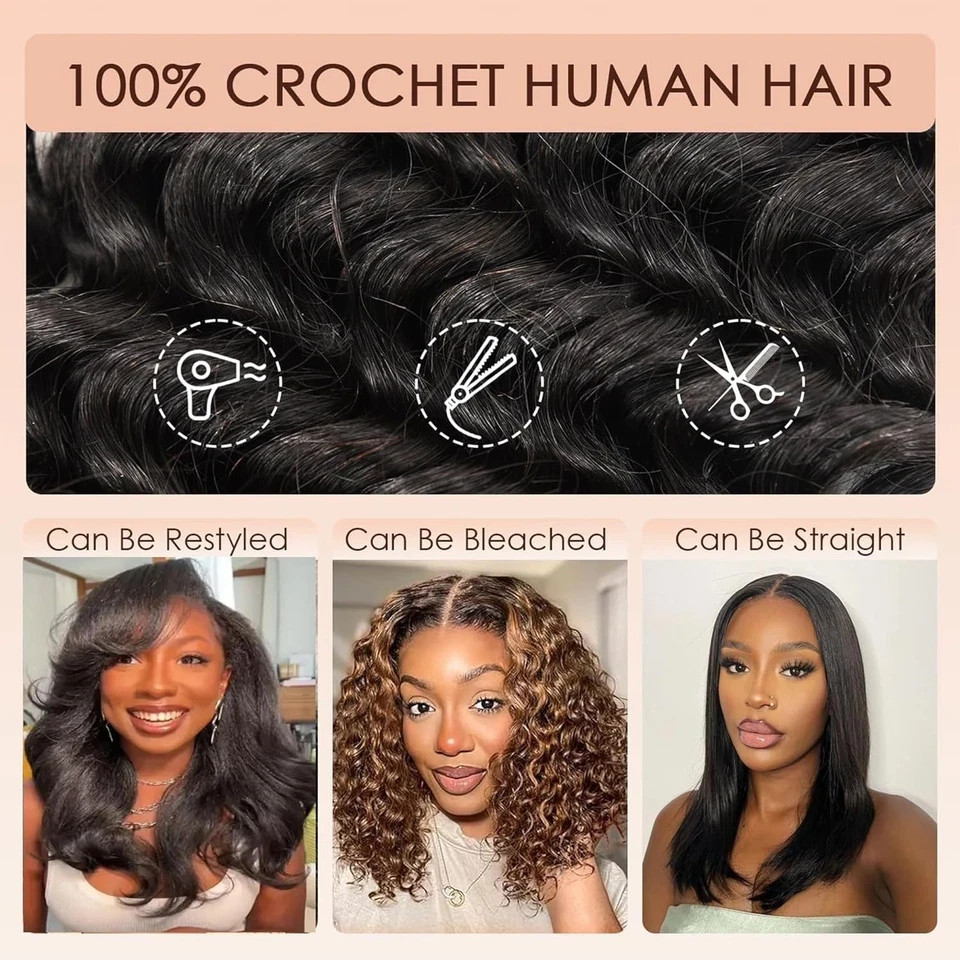 OiMiGO 20” Human Crochet Hair Extensions Color: #1B YK | Size: 20 Inch