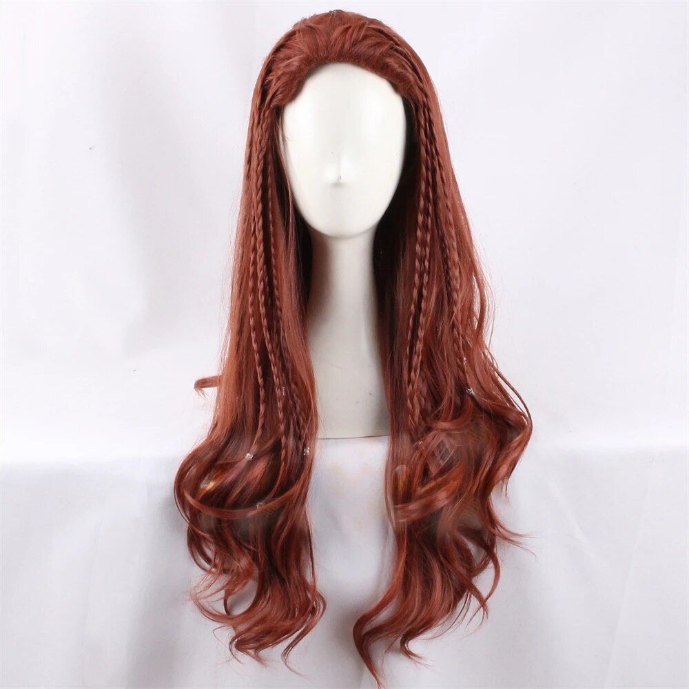 New Movie The Little Mermaid Cosplay Wig with small Braids long Wavy Hair Wigs
