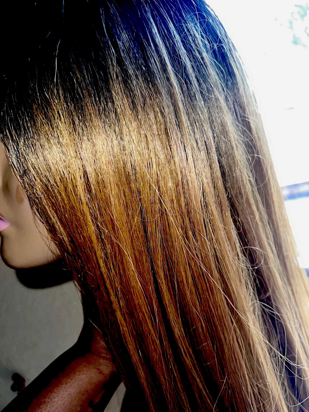 LONG LACE FRONT WIG STRAIGHT LAYERED DARK GOLD BLONDE OMBRÉ ROOTS HEAT OK NEW