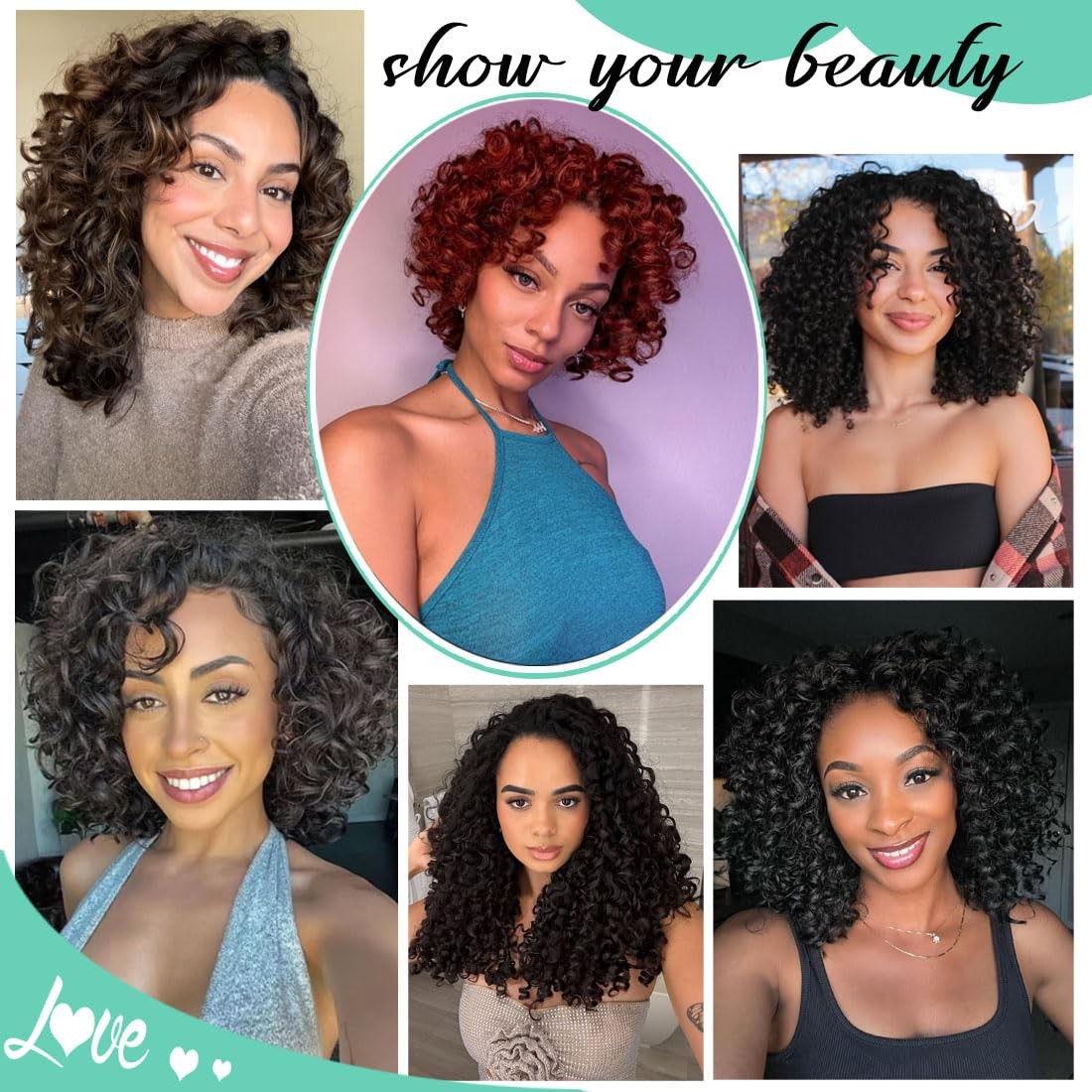 New Gogo Curl Crochet Hair Pre Looped 8 Packs 14 Inch(Pack of 8), 1B#