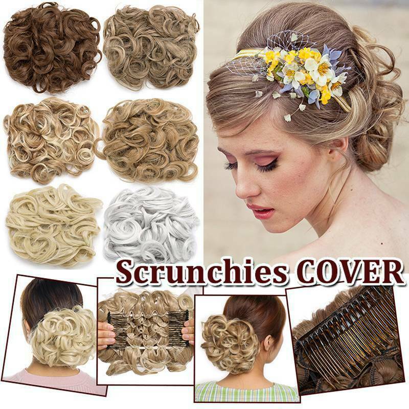 Wedding Curly Bun Hair Piece Chignon Comb Clip In Chignon Hair Extensions Female