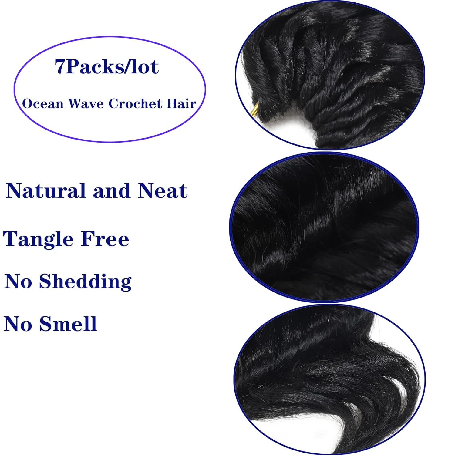 Ocean Wave Crochet Hair 9 Inch Curly Crochet Hair Ocean Wave 7 Packs Deep Wave S
