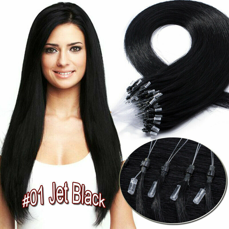 Micro Ring Loop Hair Extensions Silicone Micro Beads Micro Link Real Human Hair