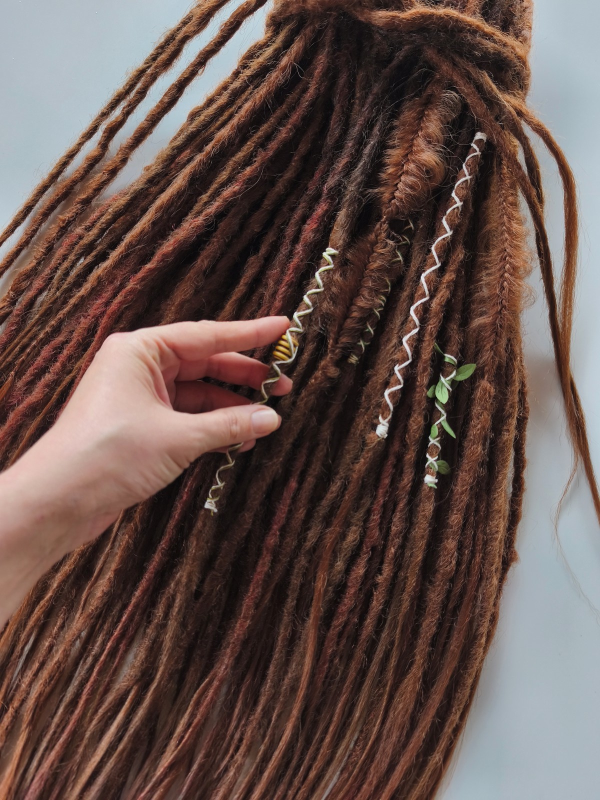 Synthetic DE Dreadlocks Auburn Blend Boho Handmade Dreadlock Extensions Full Set
