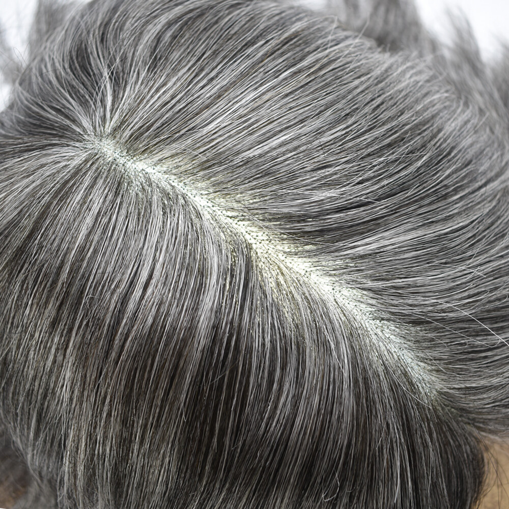 SWISS LACE Hairpiece Poly Pu Skin Around Hair System Mens Toupee For Men