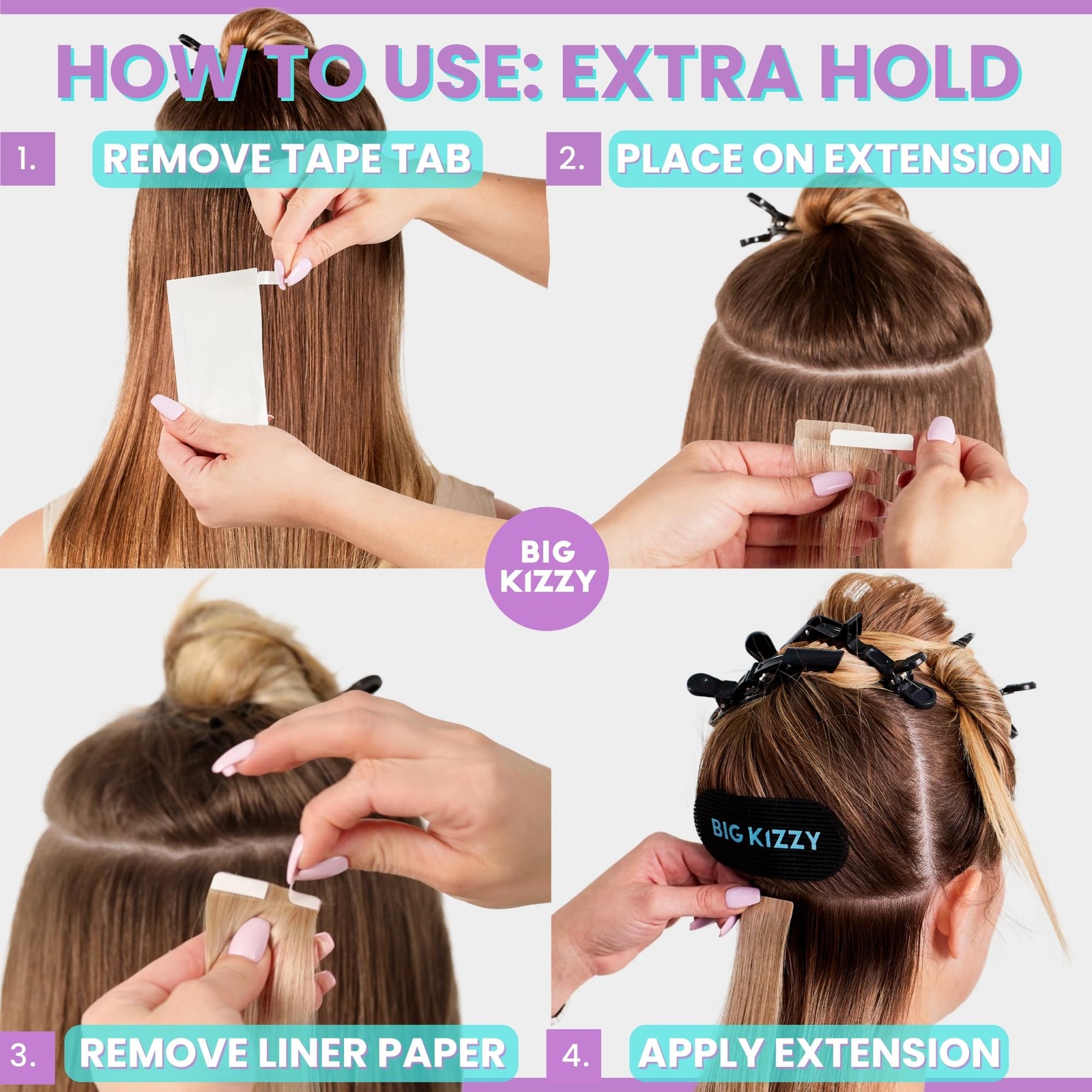 Extra Hold Double Sided Hair Extension Tape – 72 tabs replacement tape – Stro…