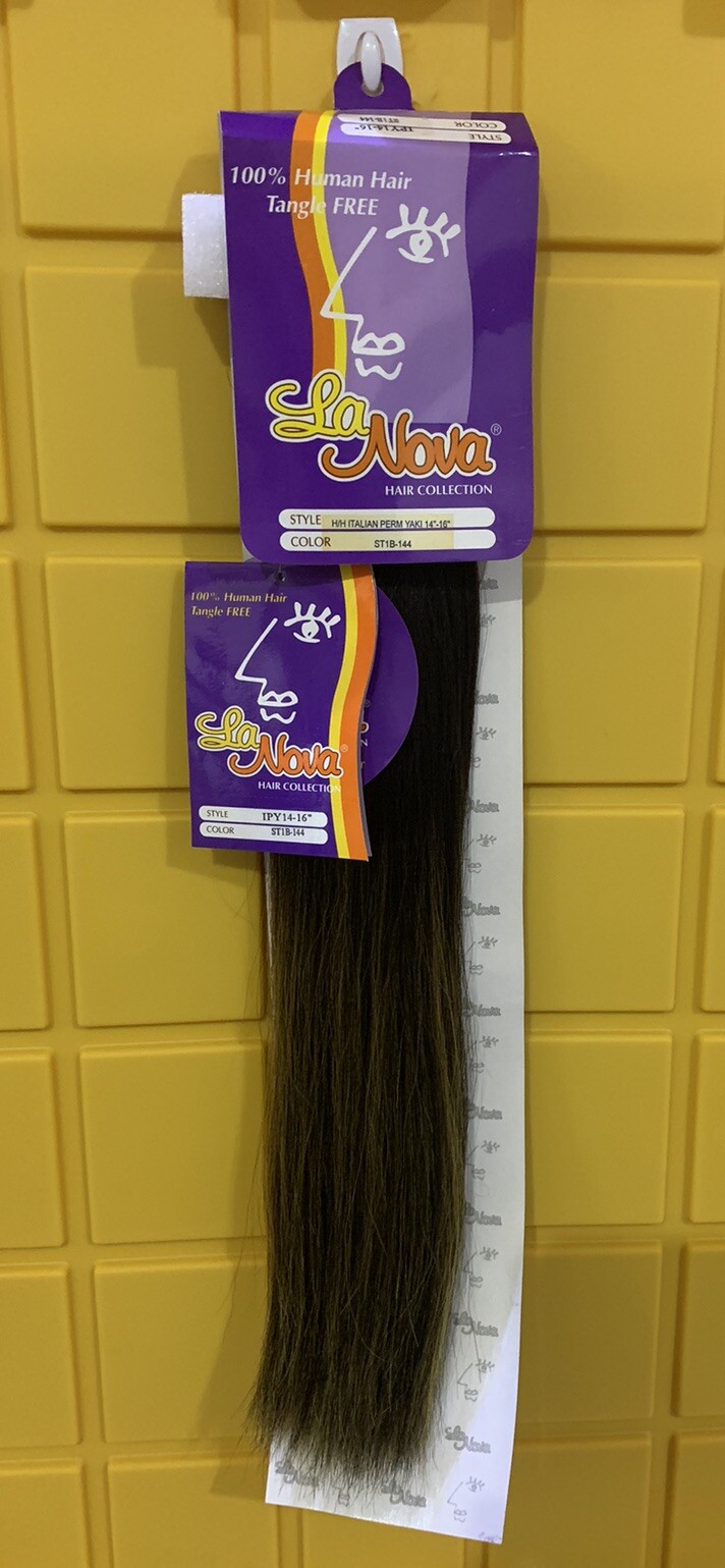 La Nova Italian Perm Yaki 100% Human Hair 14” Color ST1B-144 FREE SHIPPING NIB