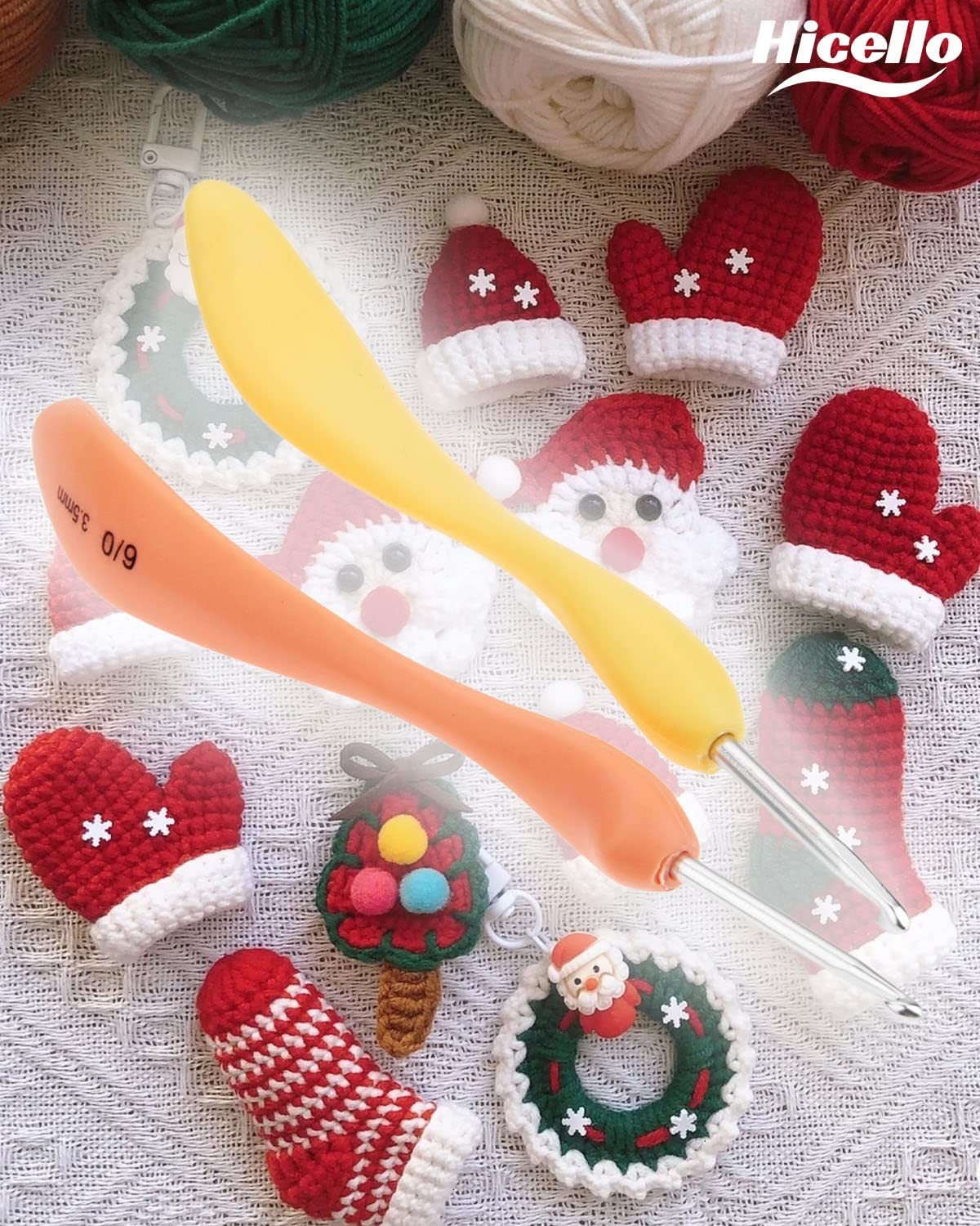 Crochet Hooks Set,Large 2.5,3.0,3.5,4.0,4.5,5.0,5.5,6 millimeters, Multicolor