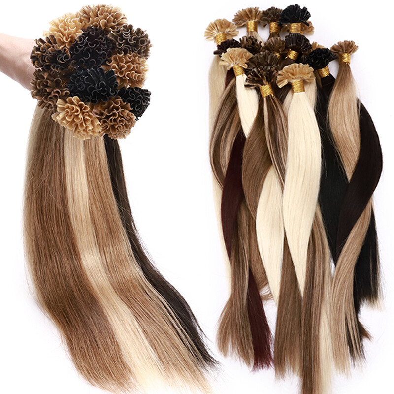 Pre Bonded Keratin 1G/S U Nail Tip Human Remy Hair Extensions THICK 150G Caramel