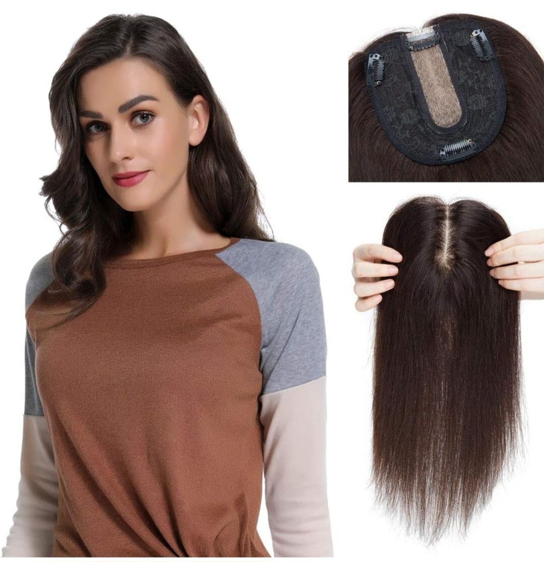 Rich Choices 100% Real Human Hair Silk Base Top Hairpiece One Piece 120% Density