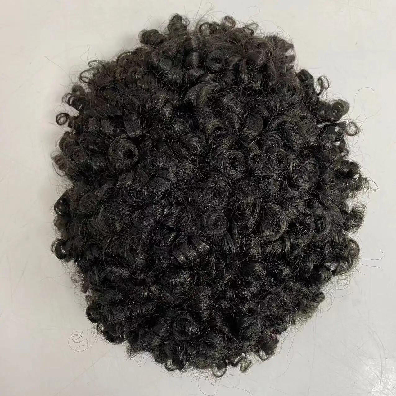 15mm Curl 7×9 Toupee Full Lace Units for Black Men