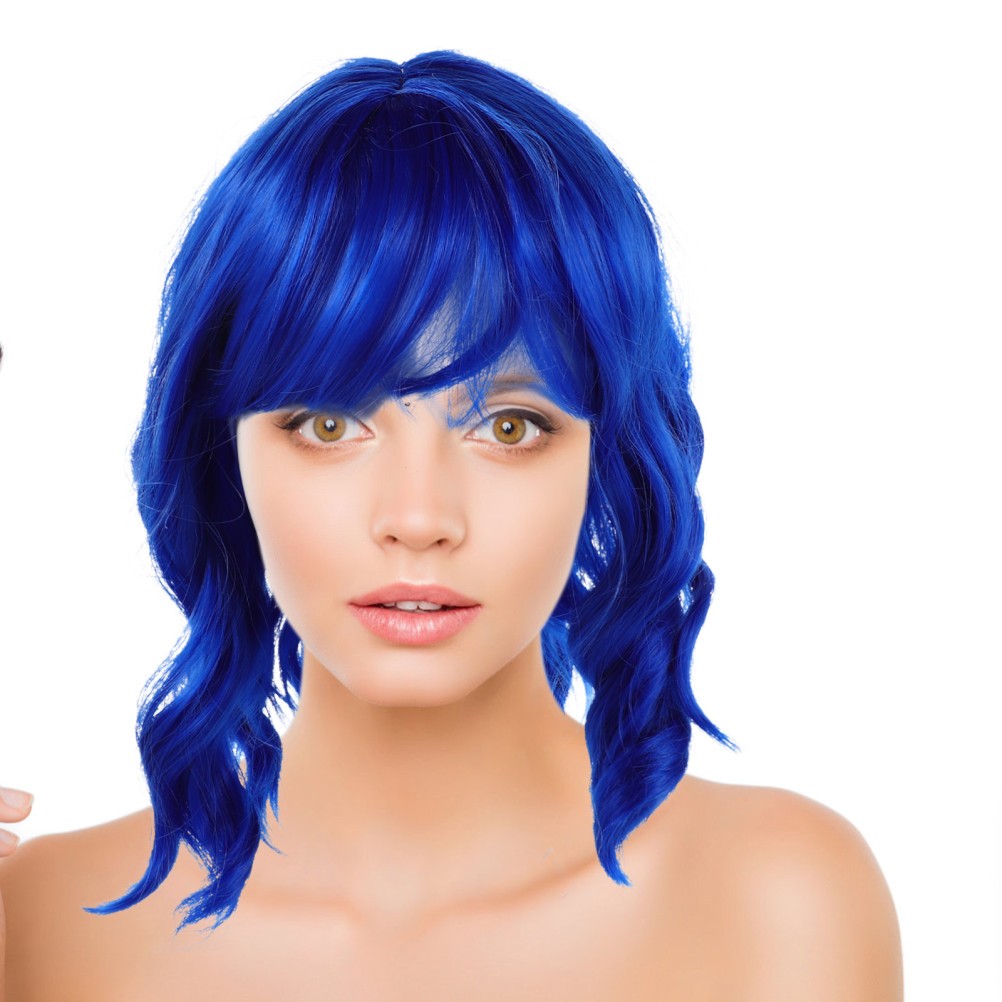 Short Curly Wavy Synthetic Wig For Women Realistic Cosplay Party Hairpiece