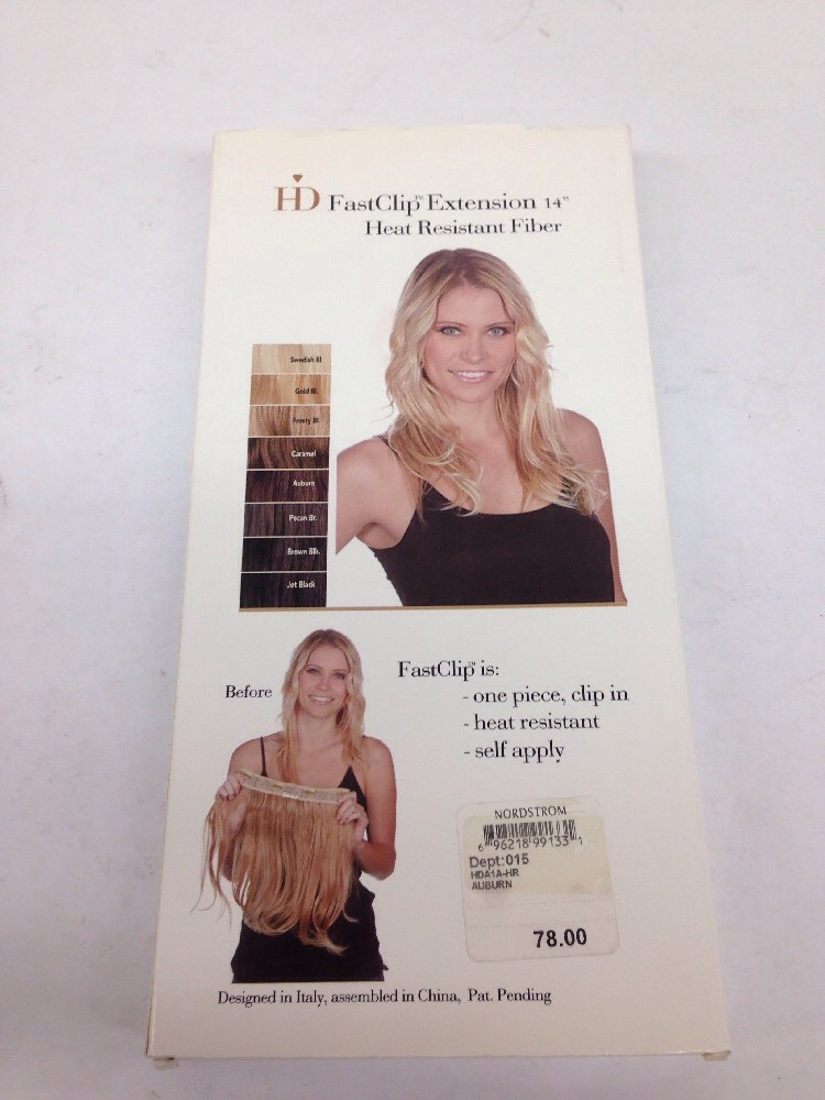 Hair Diamond Italia Fast Clip Extension 14″ Auburn Heat Resistant Fiber $78