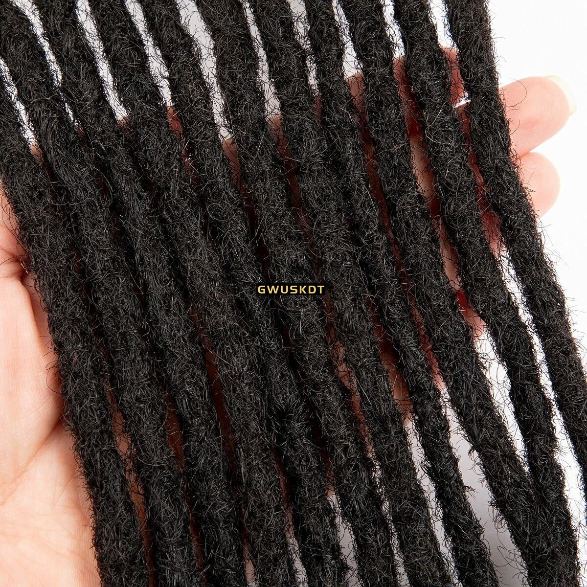 Dreadlocks 0.2 0.4 0.6 0.8cm black Real Human Hair Clip in Dreadlocks Extensions