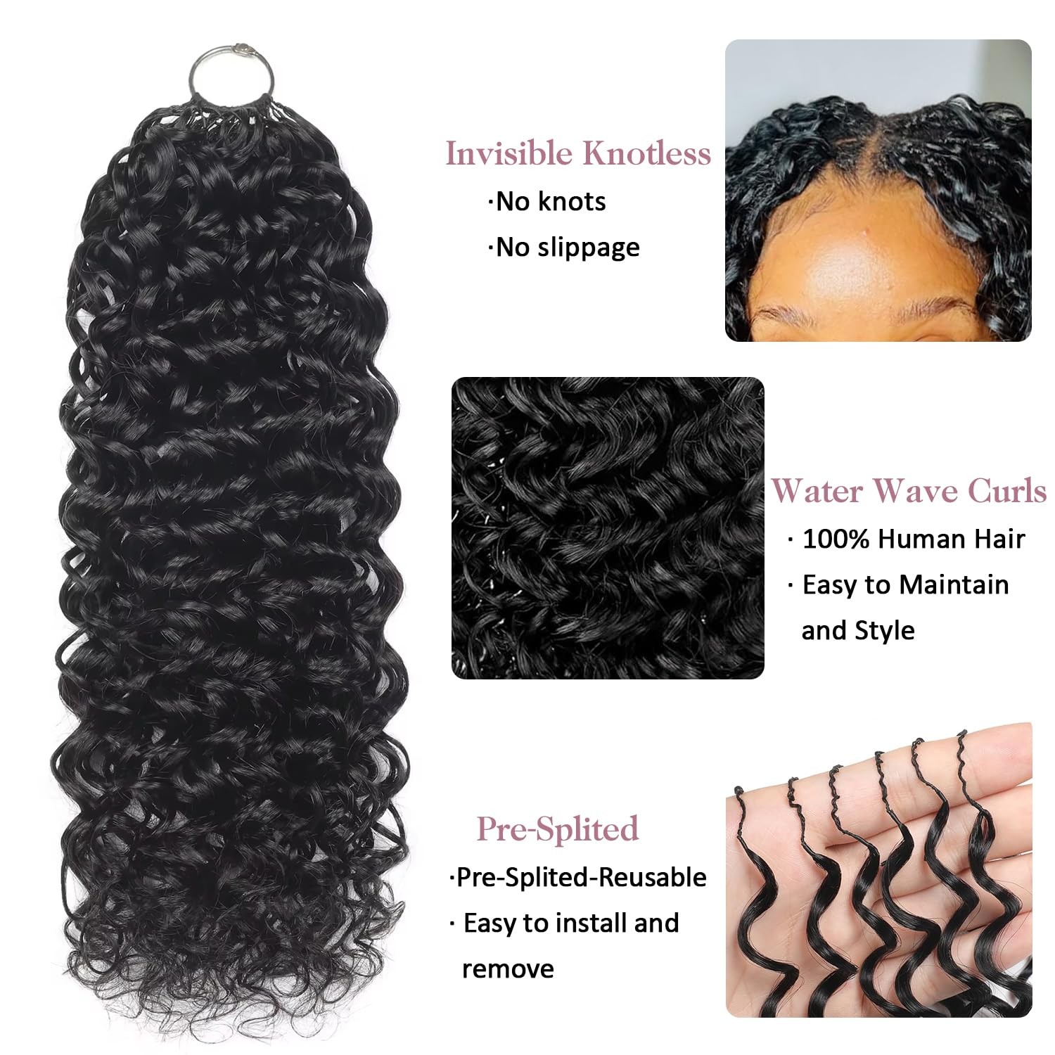 Human Crochet Hair for Black Women Water Wavy Human Hair Crochet Bundles 14 i…